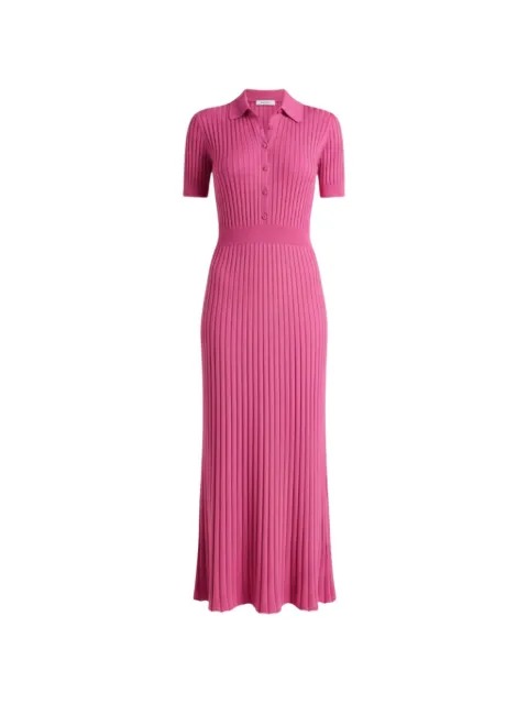 Gabriela Hearst vestido midi de canalé con manga corta