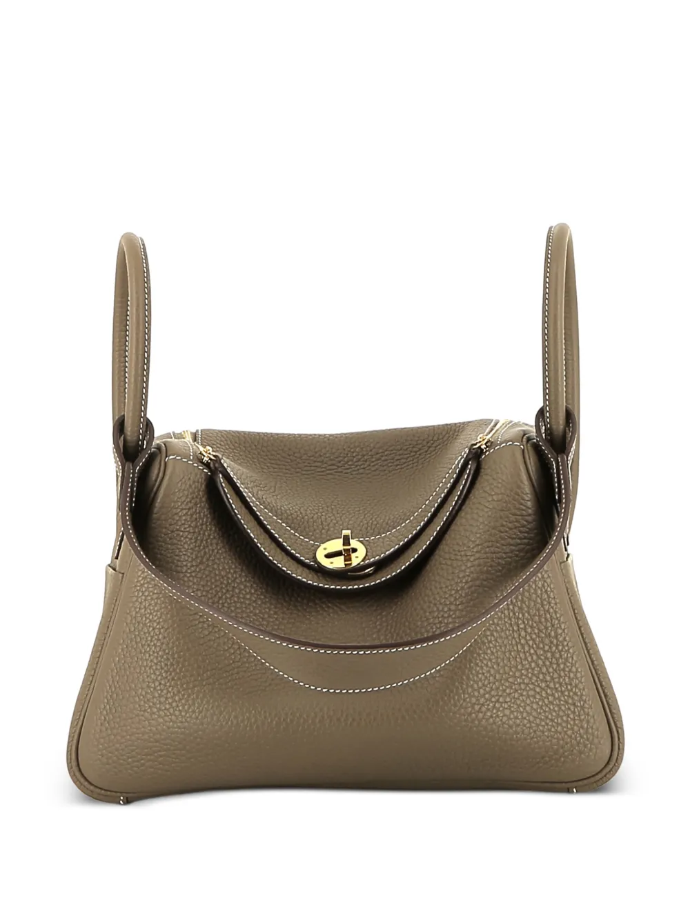 Pre-owned Hermes 2021 Lindy 26 Double-handle Handbag In Brown
