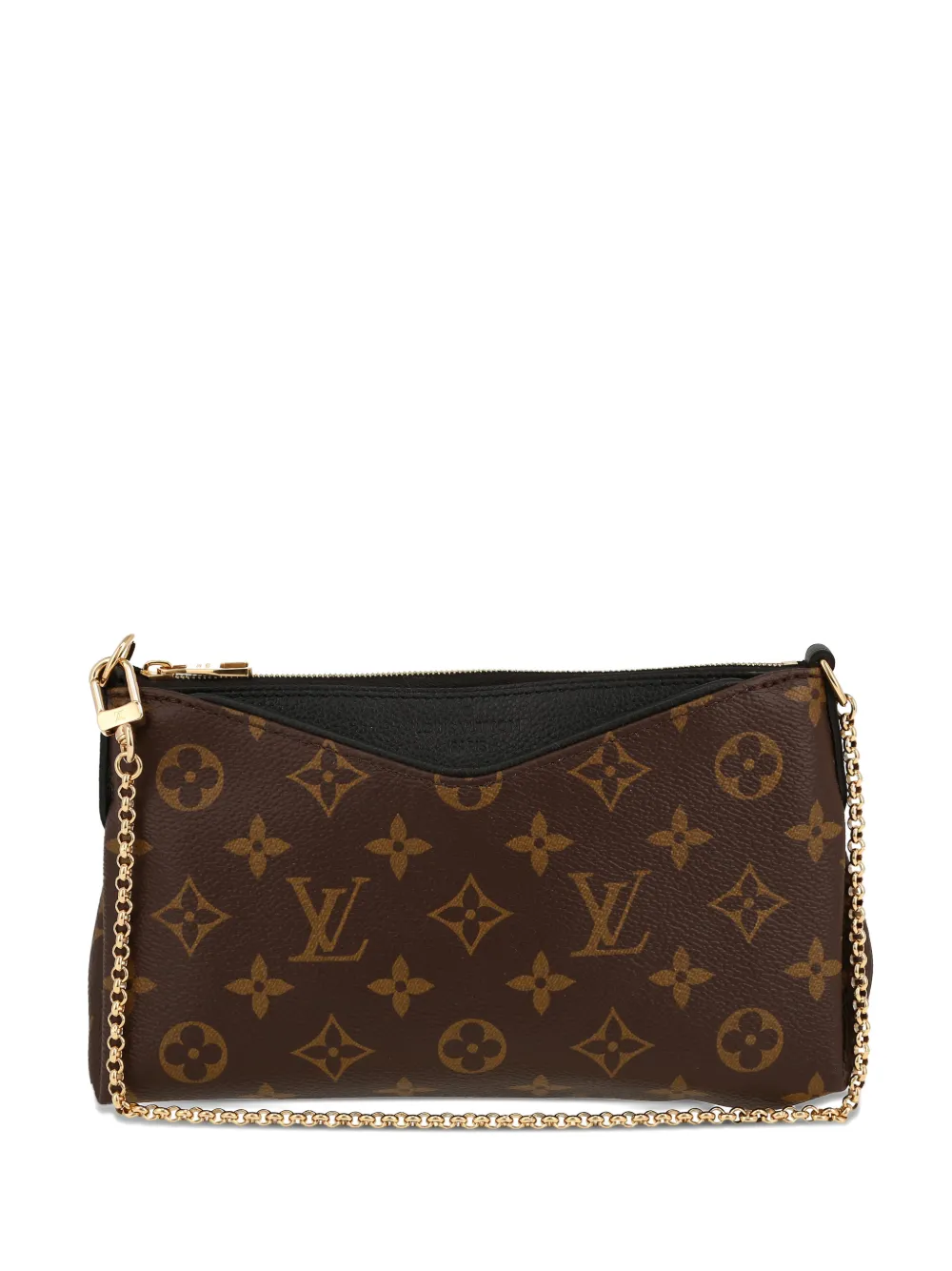 Pre-owned Louis Vuitton 2012 Pallas Chain Monogram Shoulder Bag In Brown