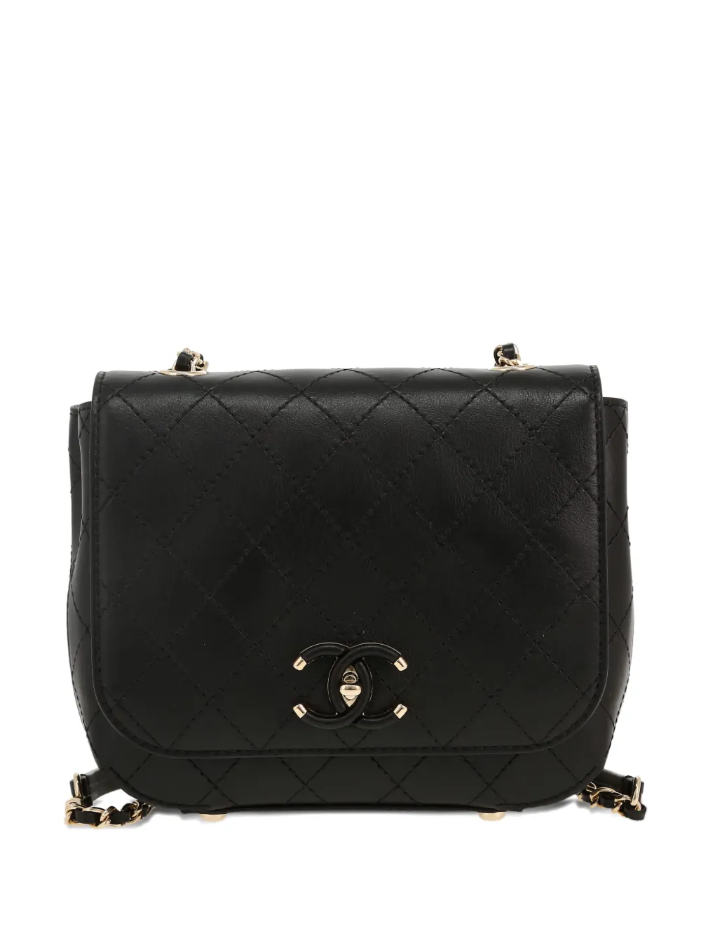 CHANEL Pre-Owned 2020s quilted chain-link shoulder bag - Nero