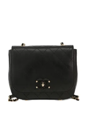 CHANEL Pre-Owned Carré ショルダーバッグ ミニ | ブラック | FARFETCH JP