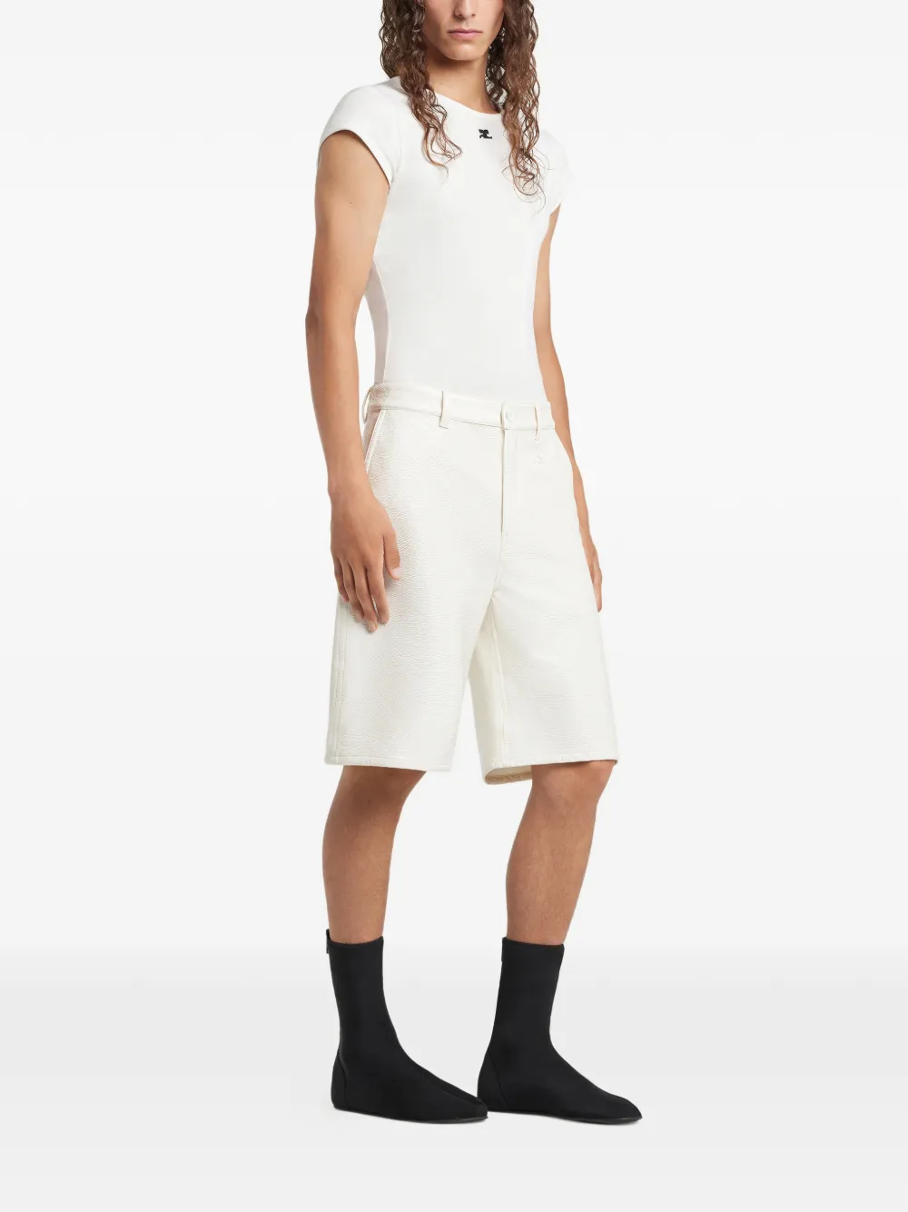 Courrèges Hammer shorts met zak Wit