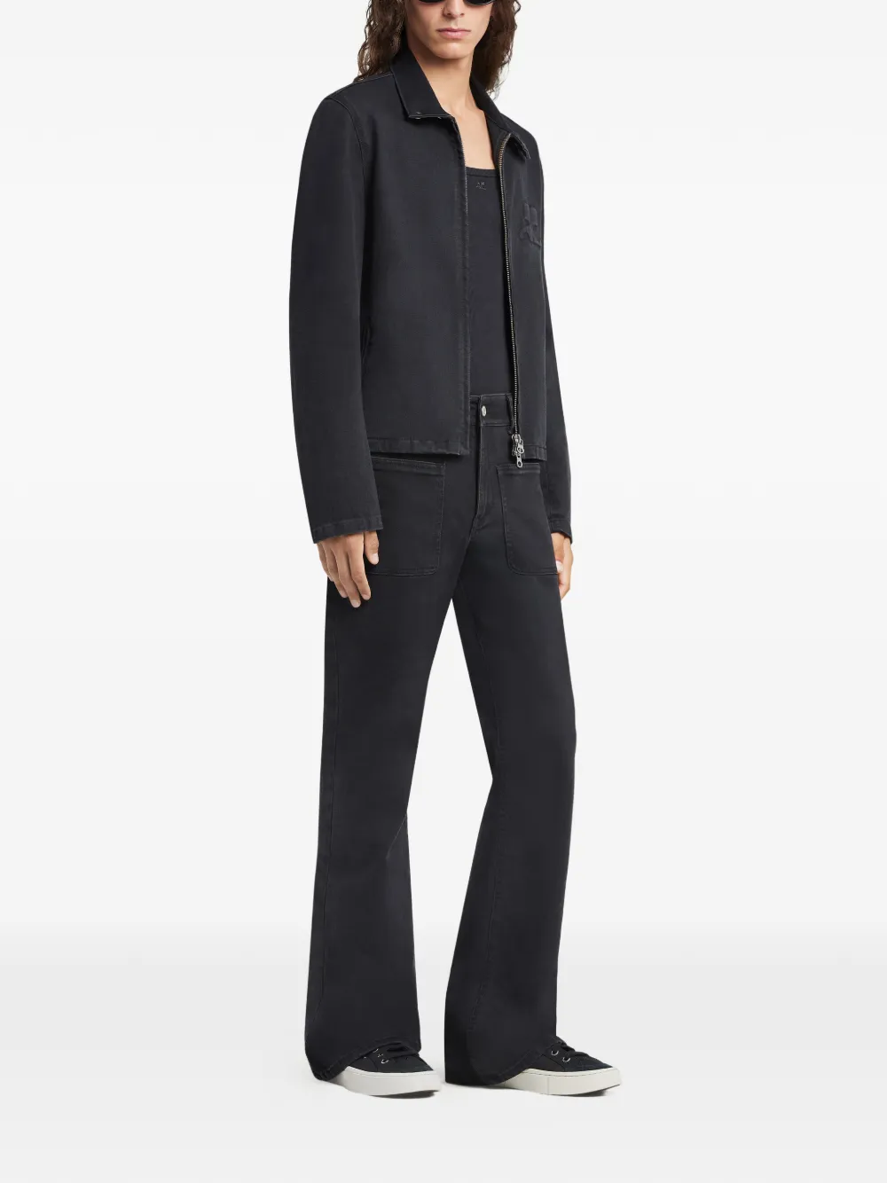Courrèges City Shadow jack met ritssluiting en logo Zwart