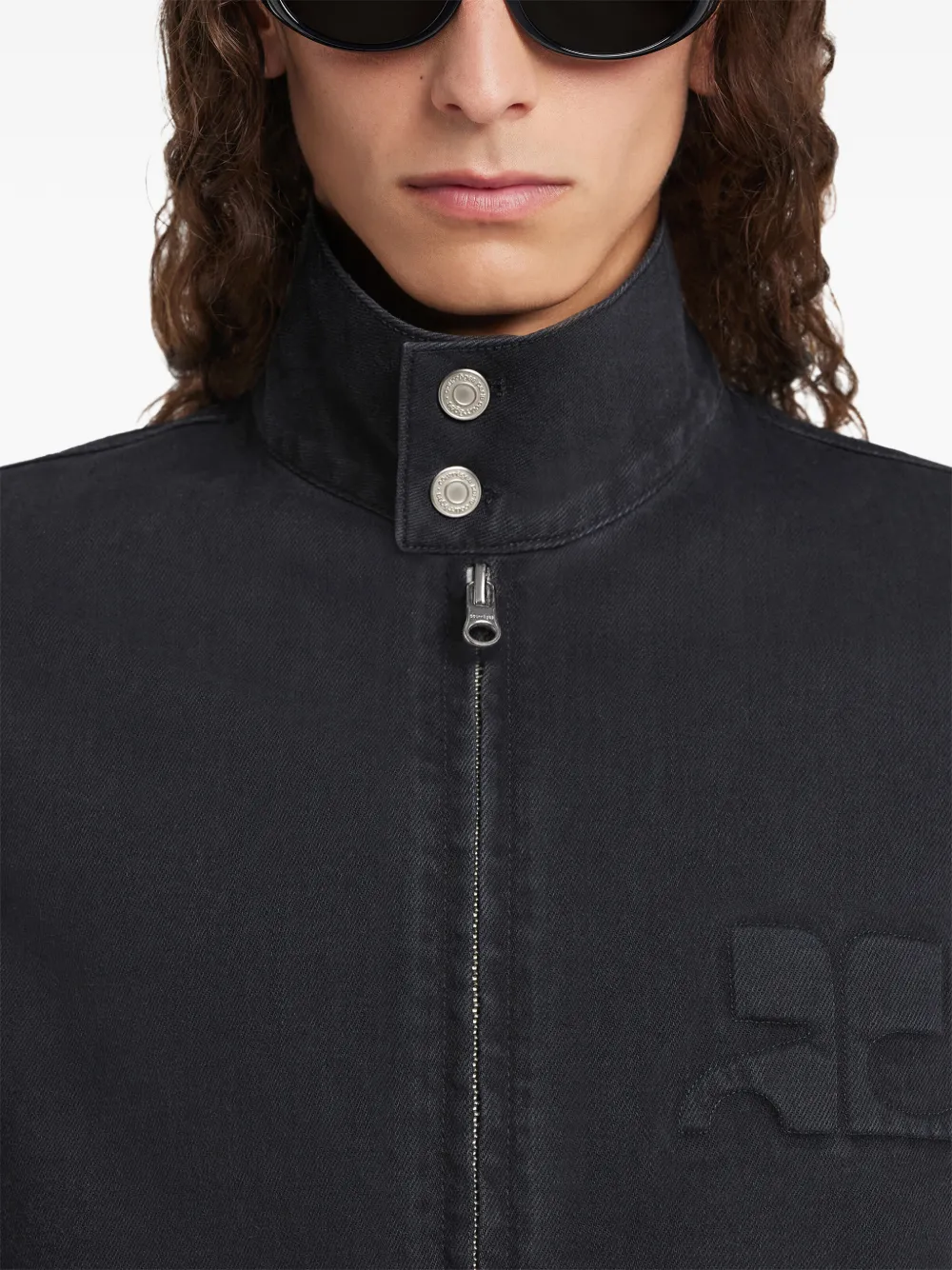 Courrèges City Shadow jack met ritssluiting en logo Zwart