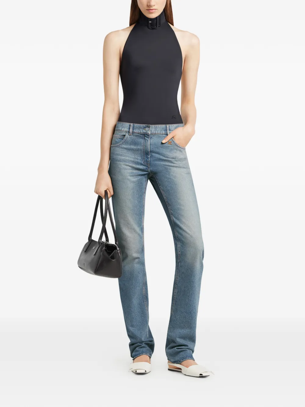  Courrèges Logo Patch Jeans - Blue 