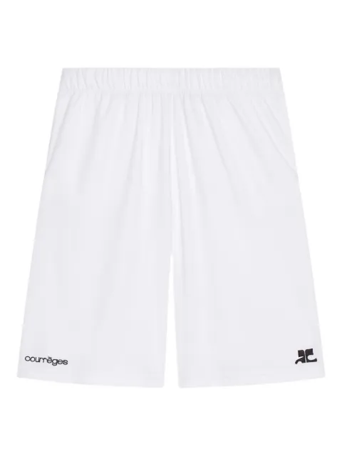 Courrèges logo-print elasticated-waistband shorts