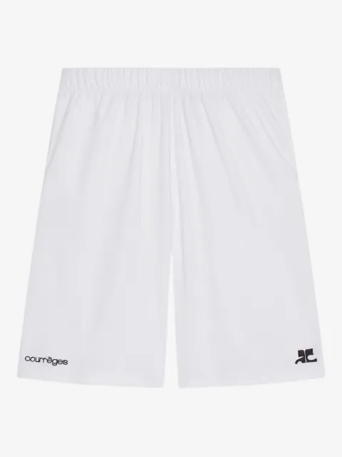 Courrèges bermudas con pretina elástica y logo estampado