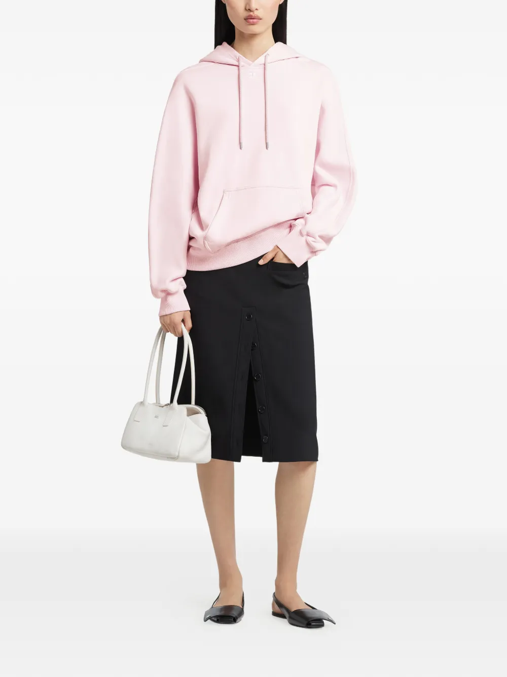Courrèges Hoodie met lange mouwen en buidelzak Roze