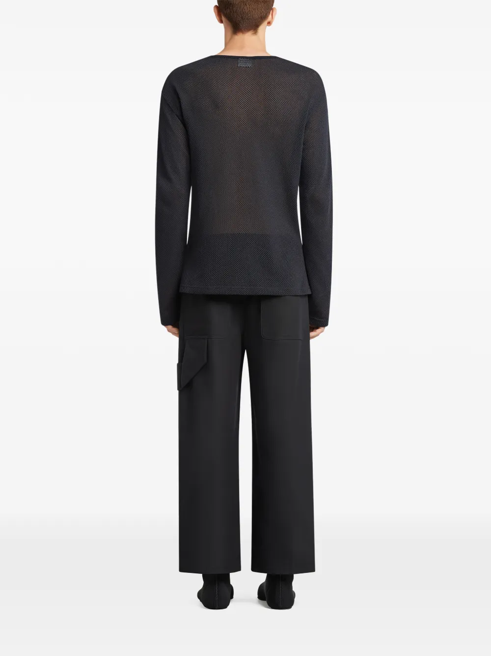 Courrèges Top met logo en lange mouwen Zwart