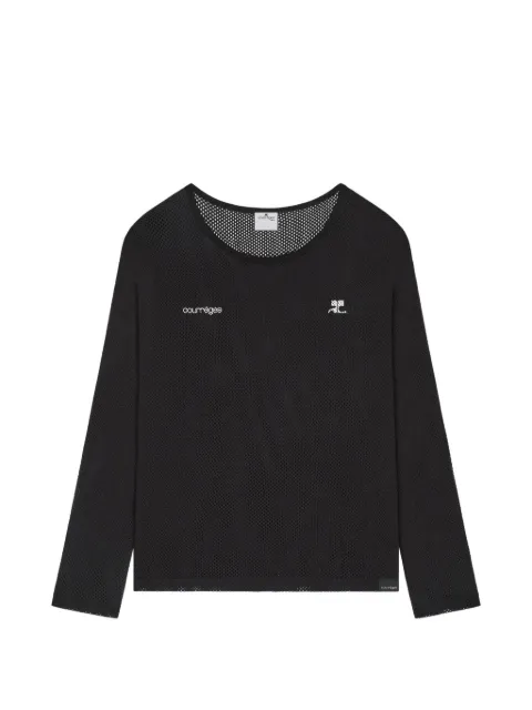 Courrèges printed mesh top