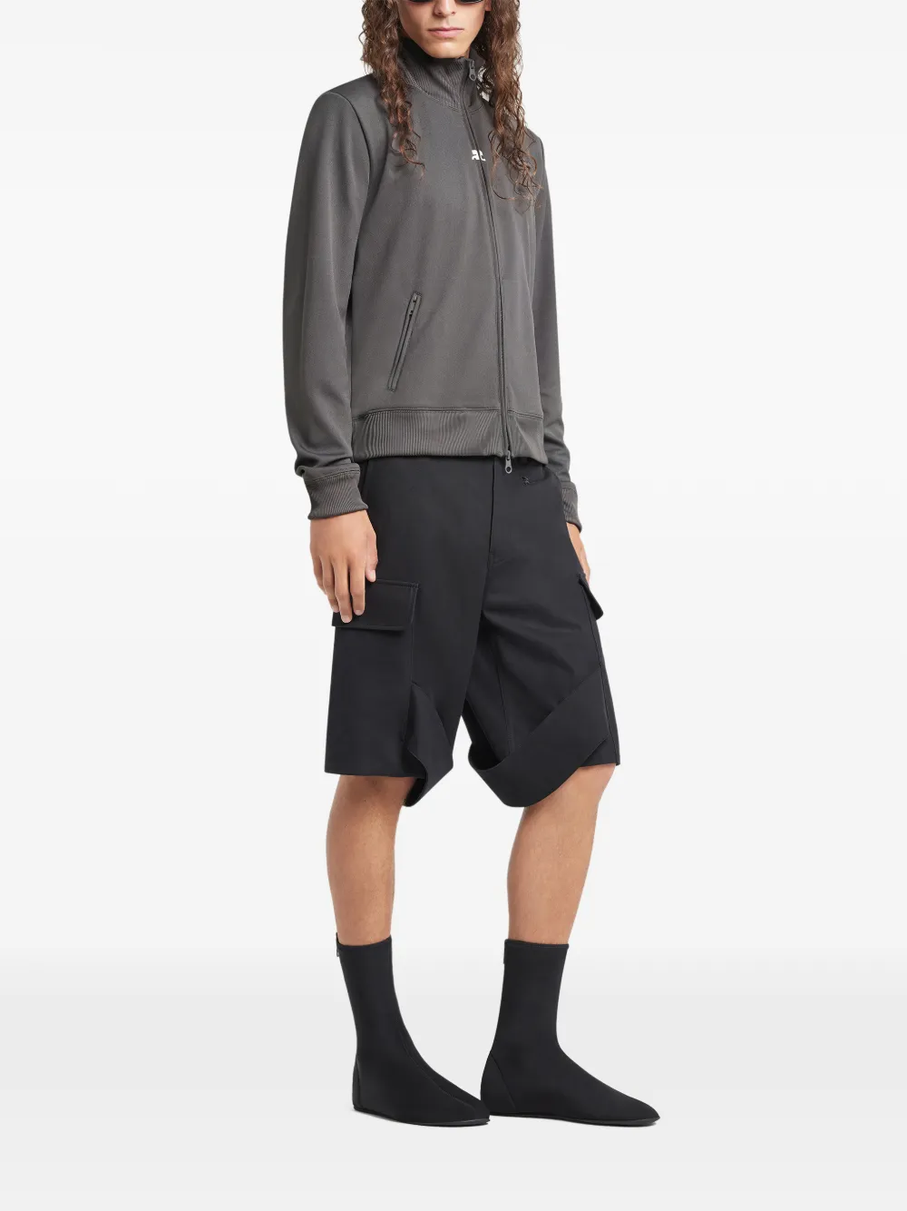 Courrèges Shorts met cargo zak Zwart
