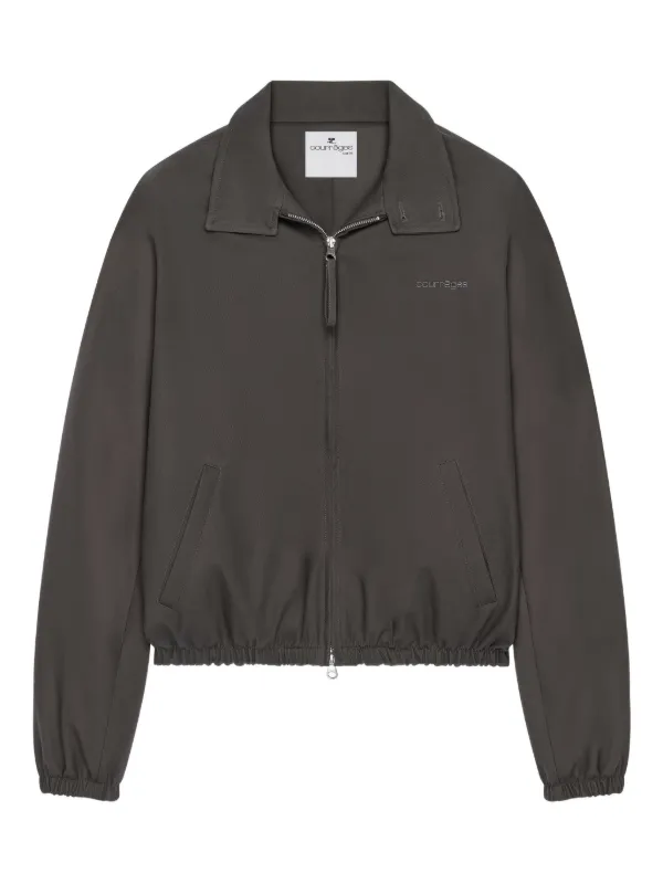 Courrèges Zip-up Cotton Jacket in Grey