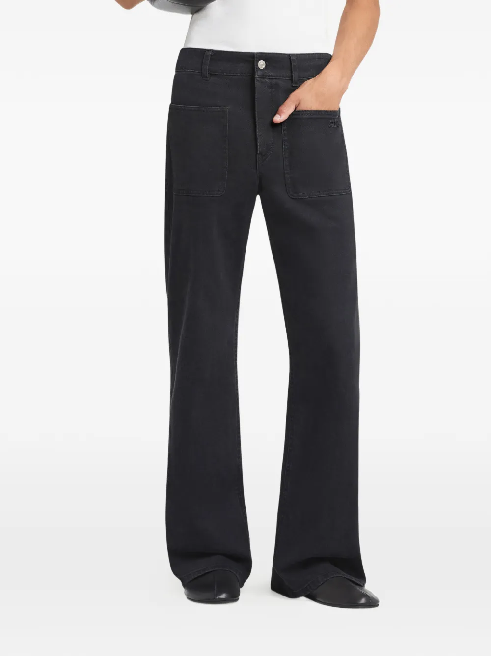 Courrèges Jeans met knoopsluiting Zwart