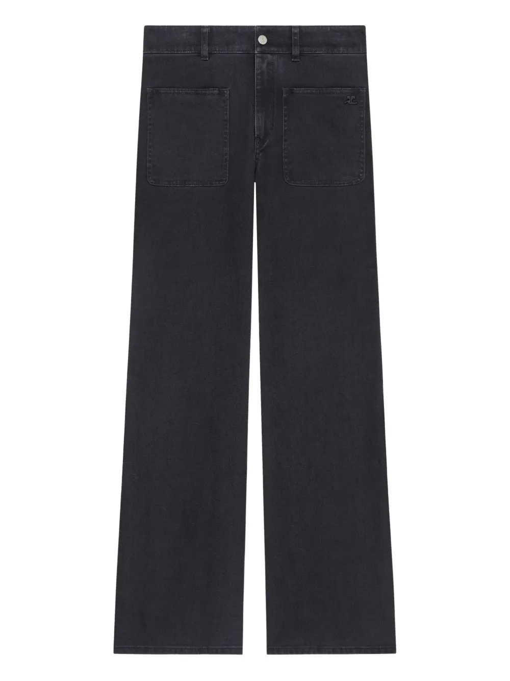 Courrèges button-fastening pocket jeans | Black | Image 1