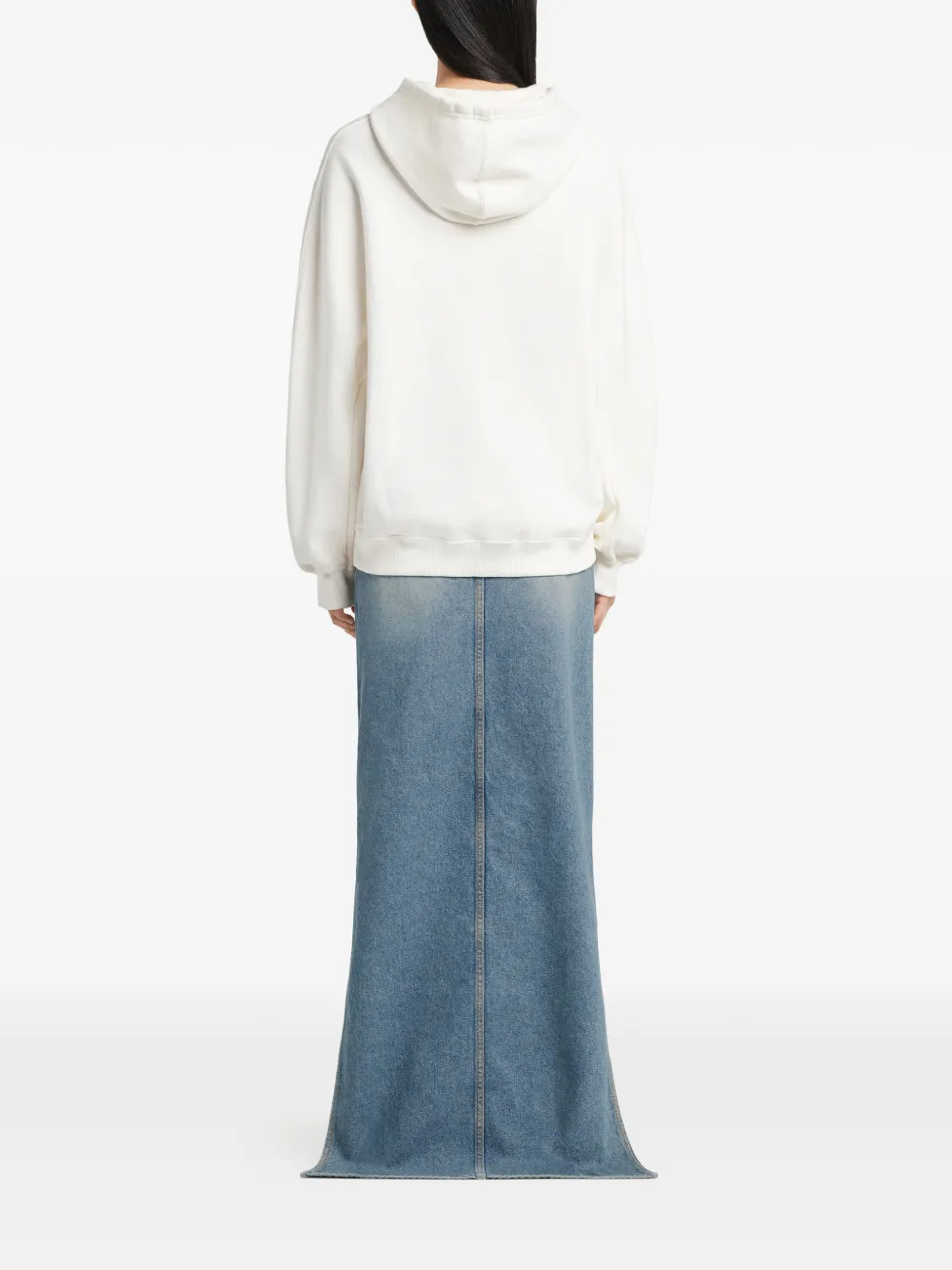 Courrèges Hoodie met buidelzak Wit