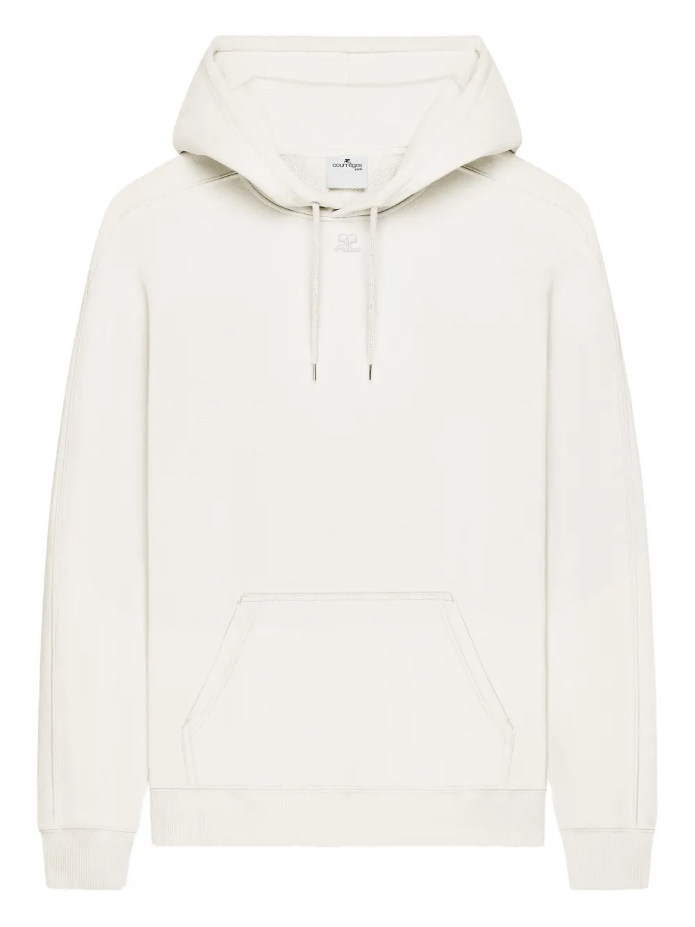 Courrèges Felpa con cappuccio e tasca a marsupio - Bianco
