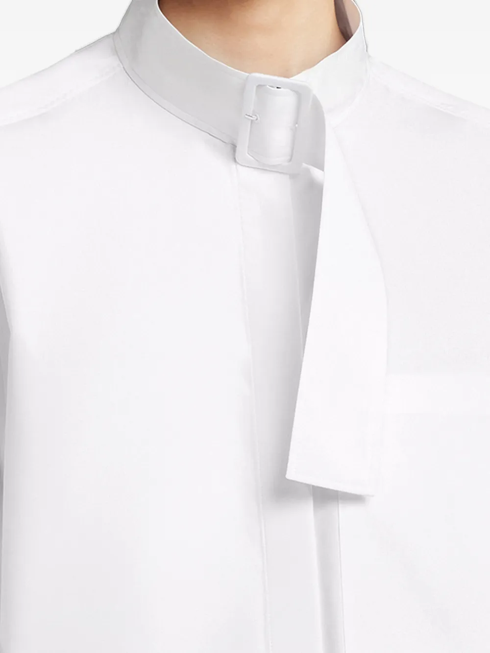 Courrèges Chest-pocket Buckle-collar Shirt In White