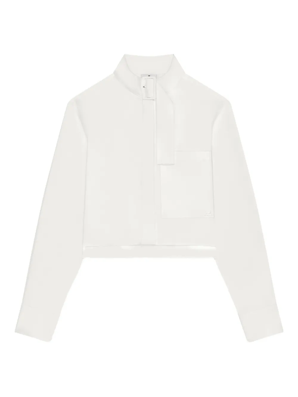 Courrèges Chest-pocket Buckle-collar Shirt In White
