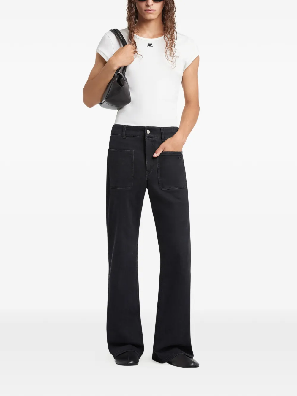 Courrèges logo T-shirt - Wit