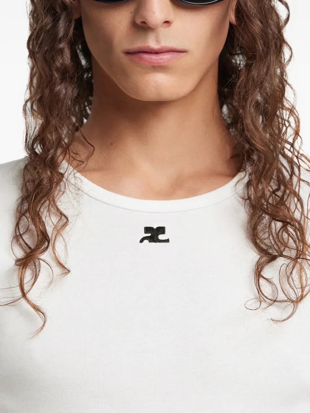 Courrèges T-shirt met logo Wit