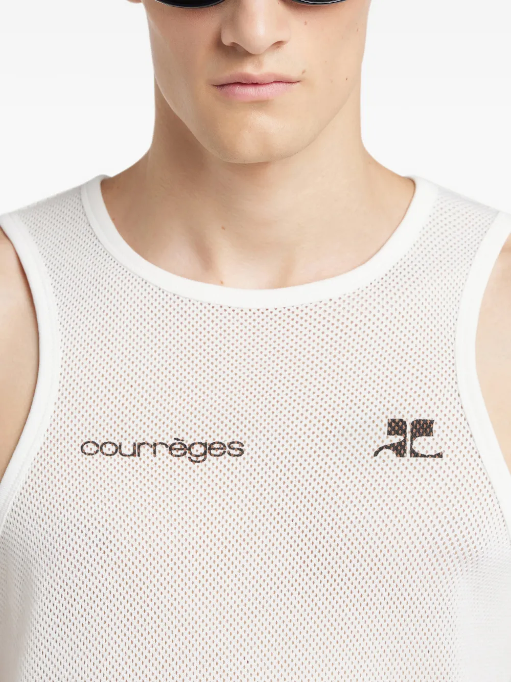Courrèges Tanktop met logo Wit