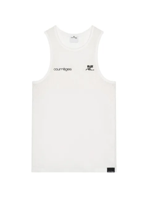 Courrèges printed mesh tank top