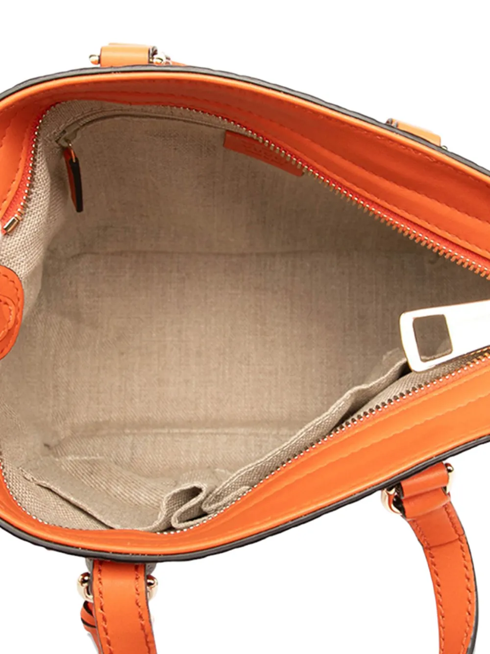 Pre-owned Gucci 2000-2015 Small Microssima Bree Satchel In Orange