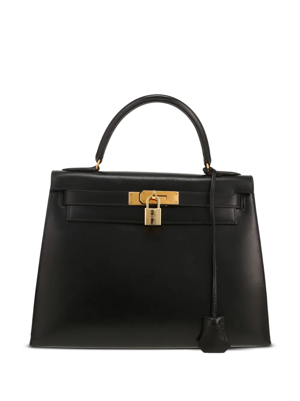 Pre-owned Hermes 1988 Kelly 28 Removable-strap Tote Bag In Black