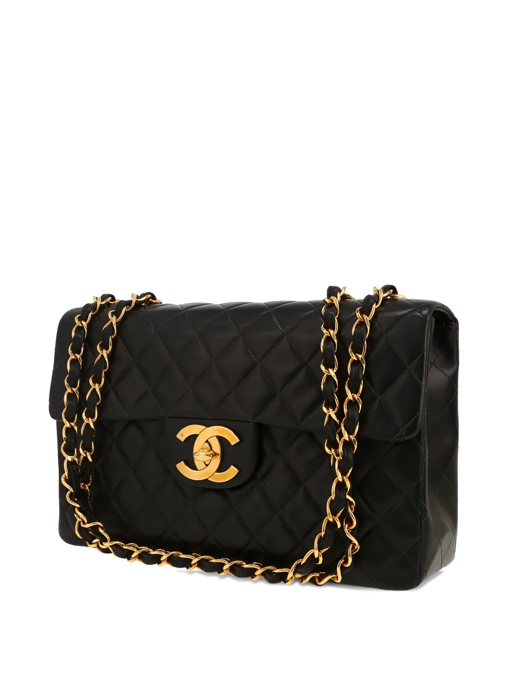 Pre-owned Chanel 1996 Timeless Maxi Jumbo Quilted Shoulder Bag In Black