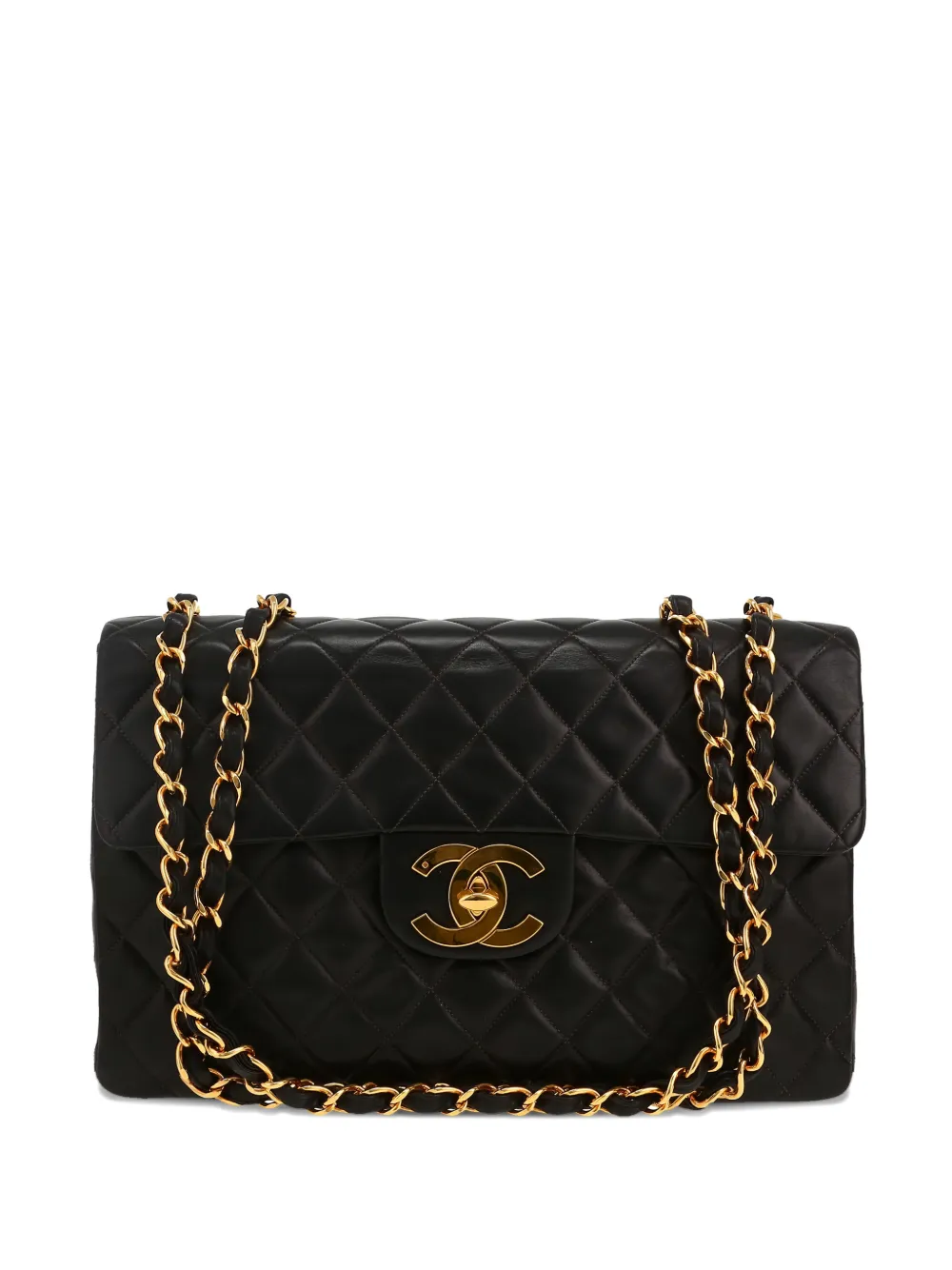 Pre-owned Chanel 1996 Timeless Maxi Jumbo Quilted Shoulder Bag In Black