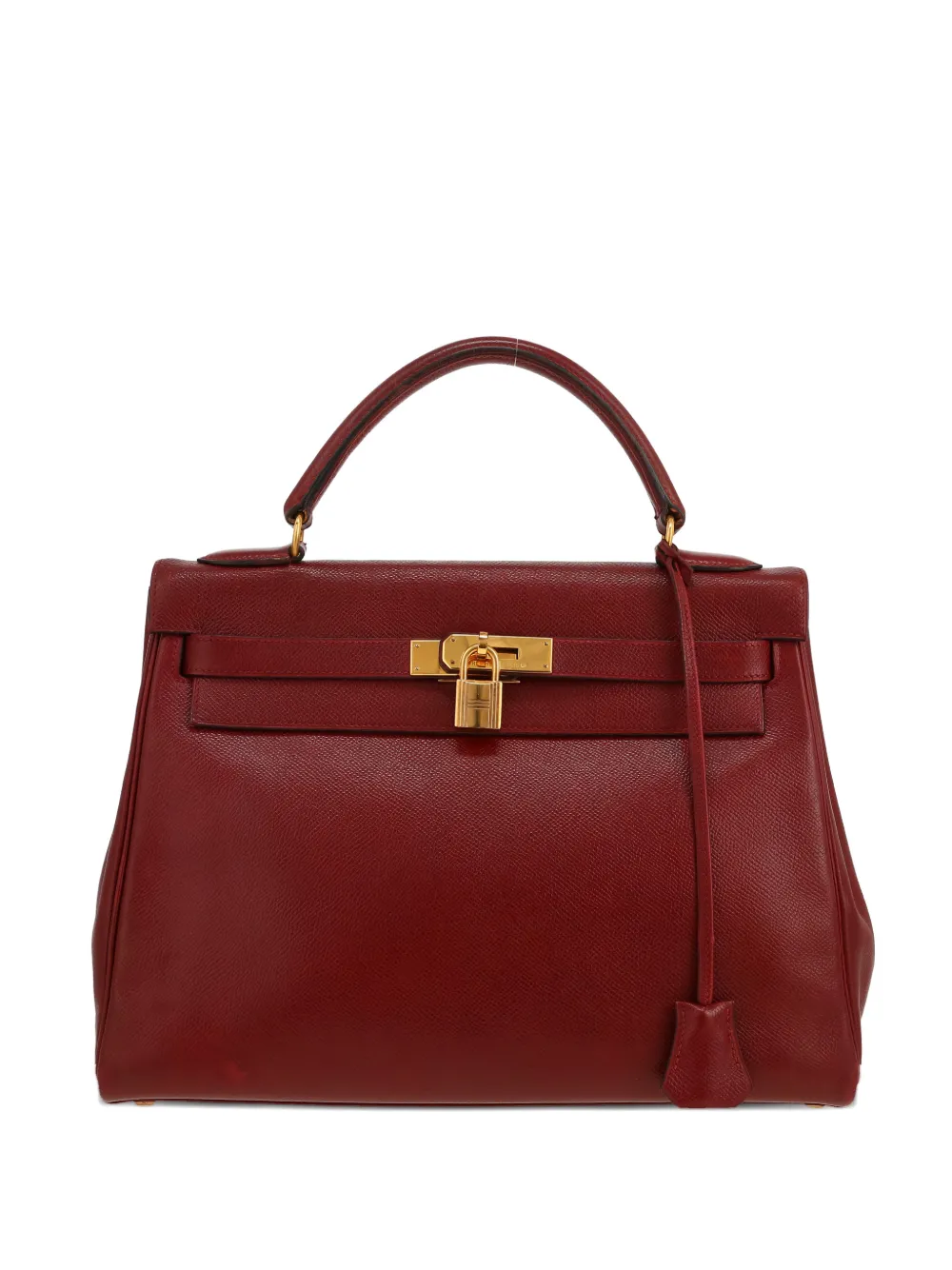 Pre-owned Hermes 1995 Kelly 32 Tote Bag In Red