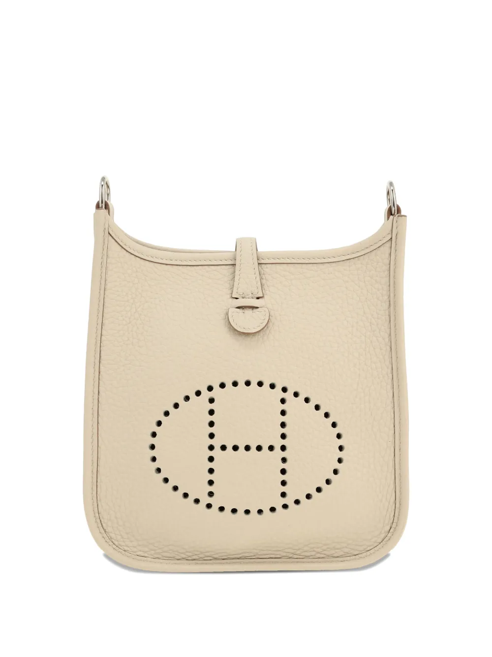 Pre-owned Hermes 2022 Mini Evelyne Perforated Shoulder Bag In Neutral
