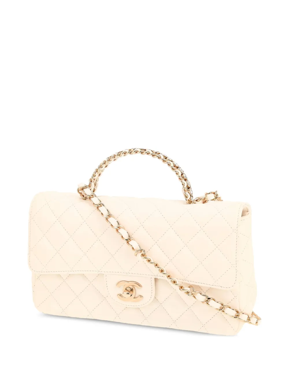 Chanel Pre-owned 2020's Quilted Top-handle Tote Bag in Neutrals, view 3