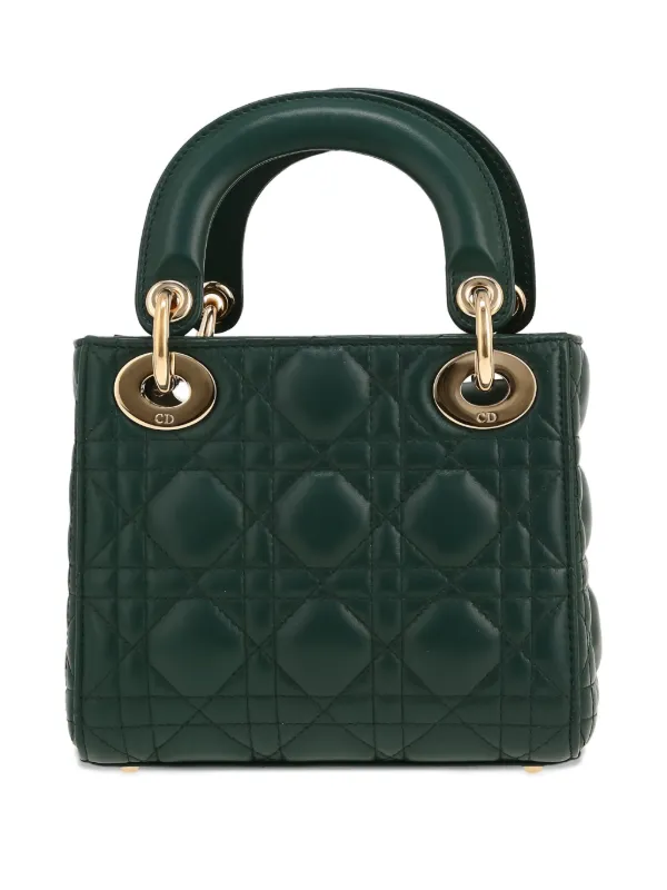 Christian Dior Pre-Owned 2020s Lady Dior Mini Bag | Green | FARFETCH