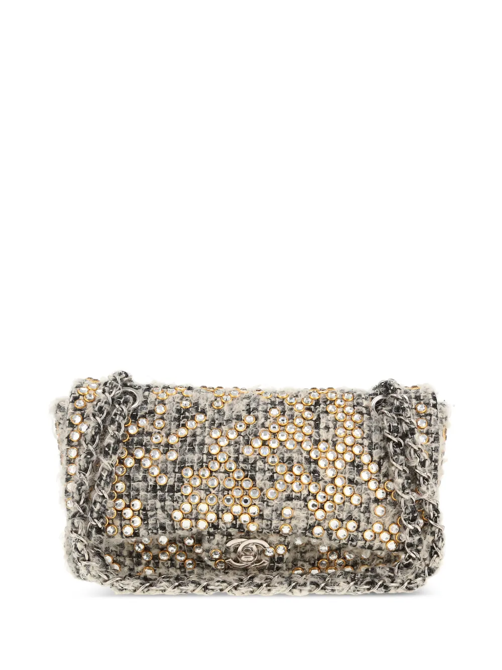 CHANEL Pre-Owned 2011 Timeless tweed cross body bag - Grigio