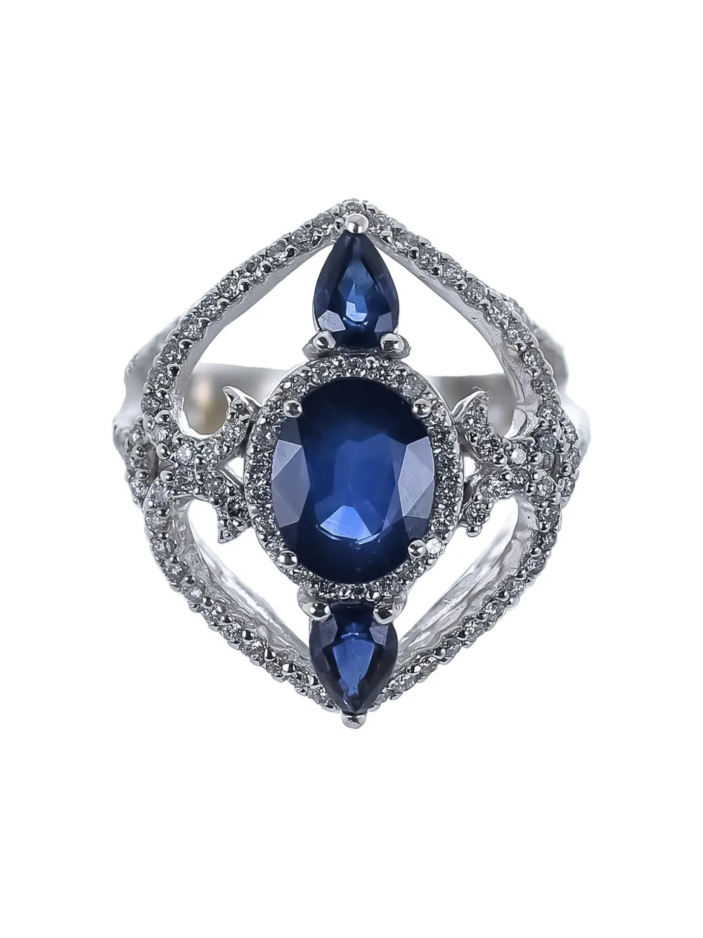 Piranesi Sapphire Diamond Ring In Silver