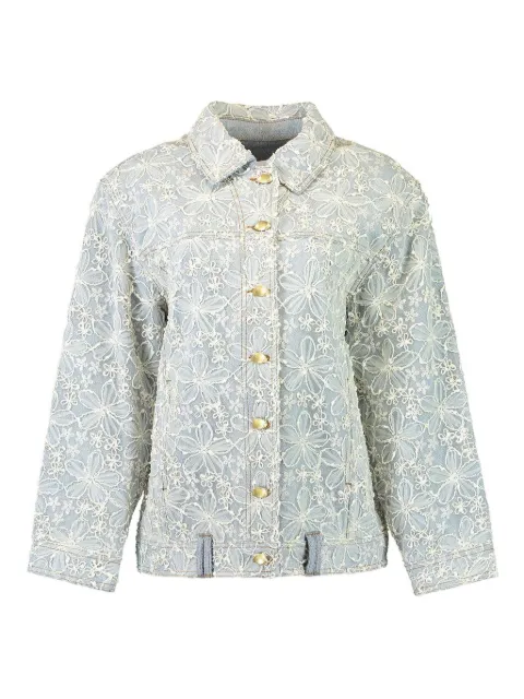 Aje Bloom floral-embroidered denim jacket