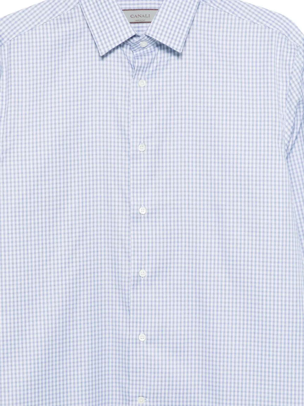 Canali Geruit overhemd Blauw