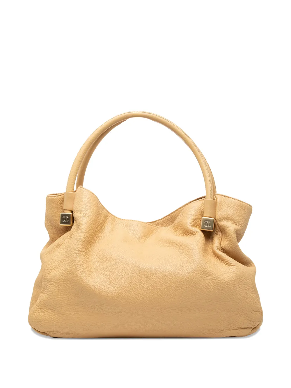 Click to view more detailed imagery on our partner's website Pre-owned Chanel 2002-2003 Grained Calfskin Cc Dice Tote Bag In Brown