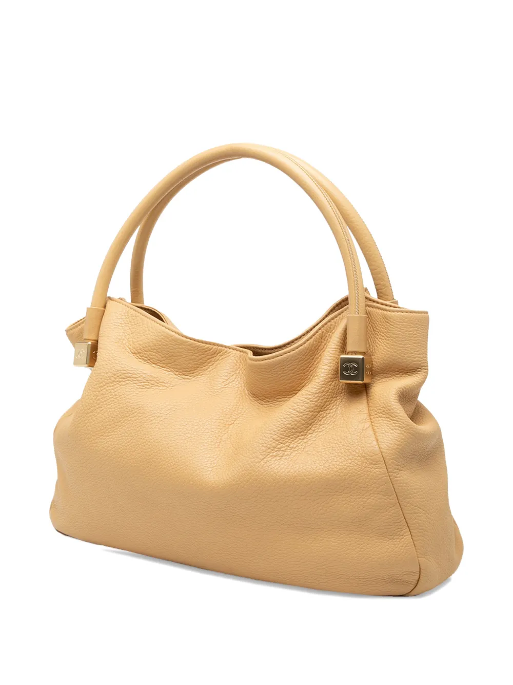 CHANEL Pre-owned 2002-2003 Grained Calfskin Cc Dice Tote Bag In Brown