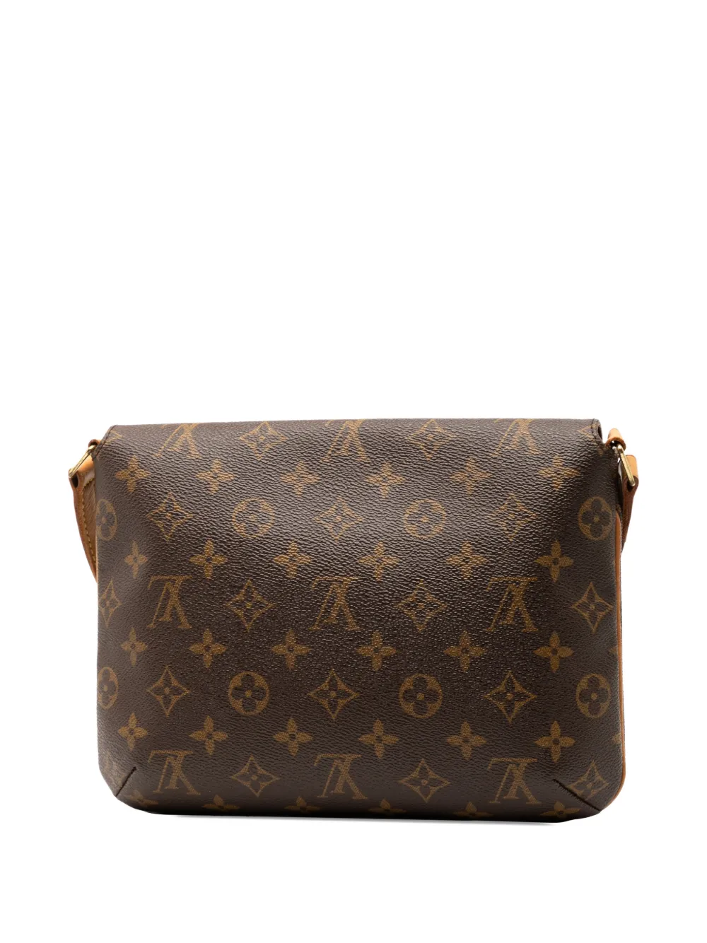 Pre-owned Louis Vuitton 2000 Monogram Musette Tango Short Strap Shoulder Bag In Brown