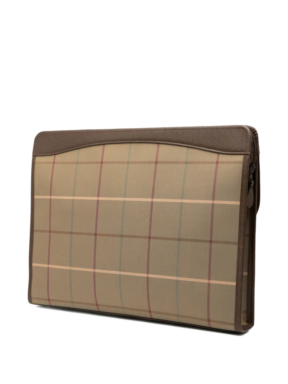 Pre-owned Burberry 20th Century Vintage Check Canvas Clutch Bag In Brown