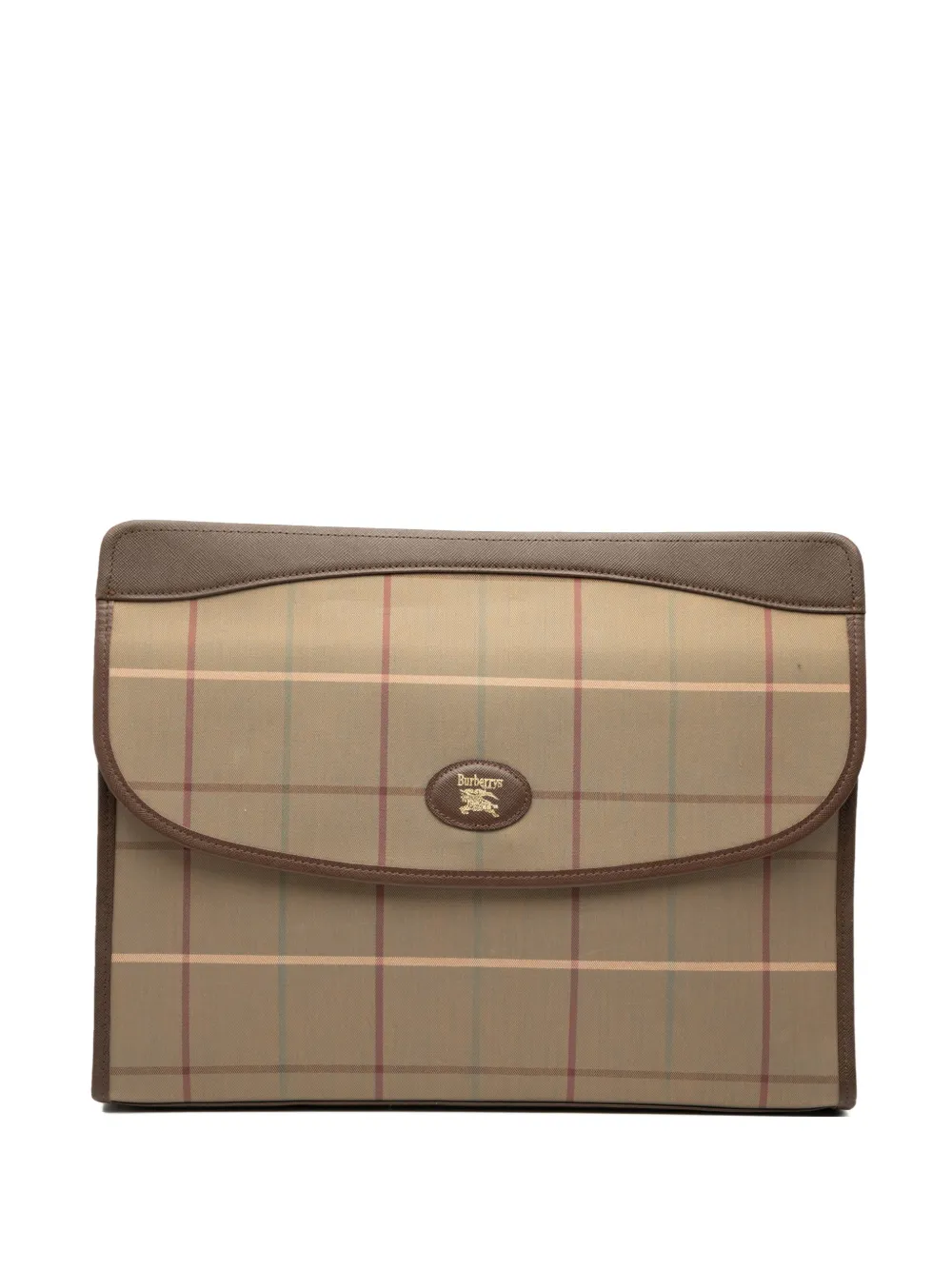 Pre-owned Burberry 20th Century Vintage Check Canvas Clutch Bag In Brown