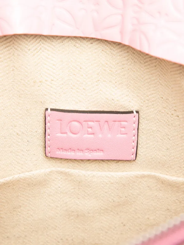 Loewe Pre-Owned 2019 Embossed Leather Anagram Repeat T Clutch Bag