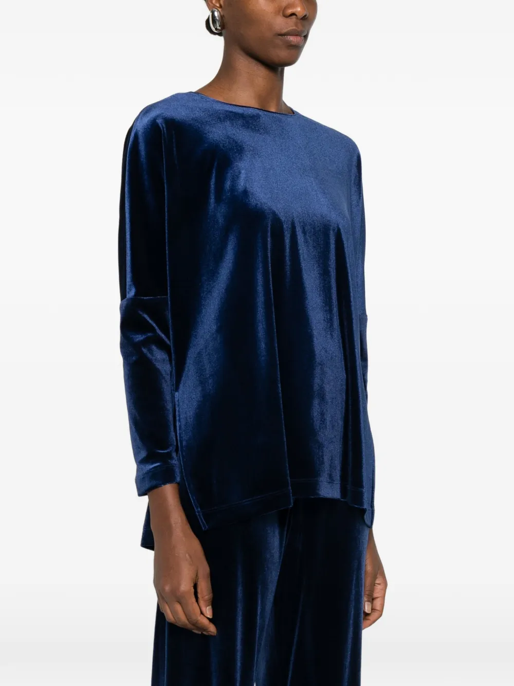 Blanca Vita Fluwelen top met lange mouwen Blauw