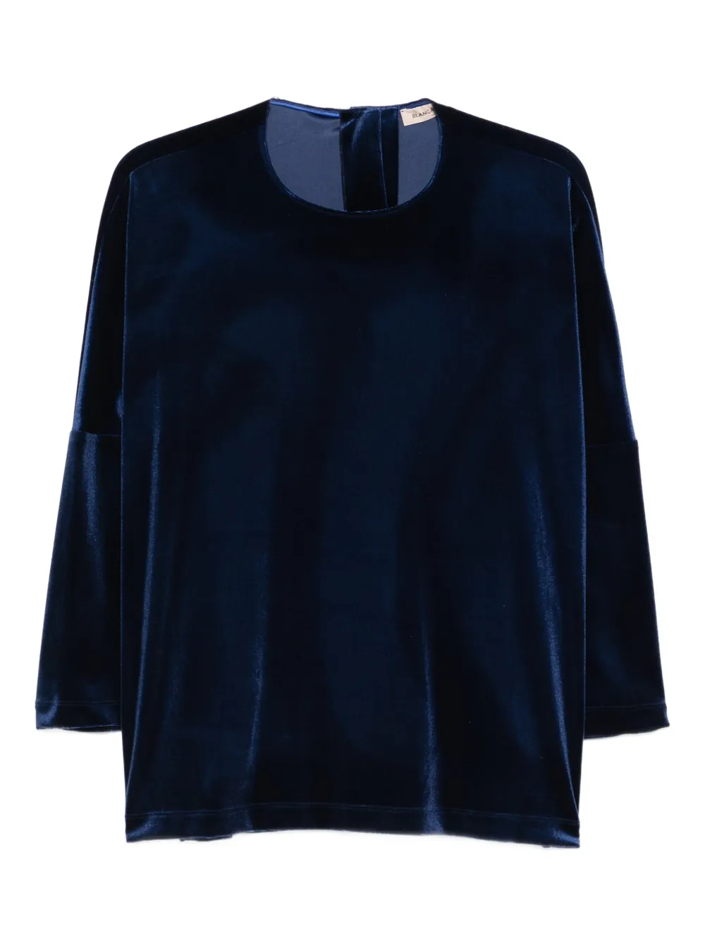 Blanca Vita velvet long-sleeved top - Blu
