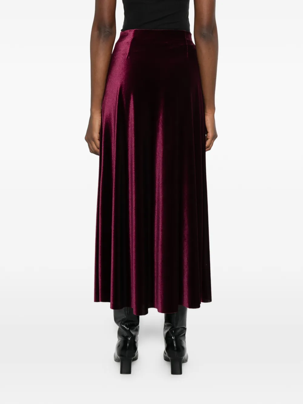 Blanca Vita Midi-rok met fluwelen textuur Paars
