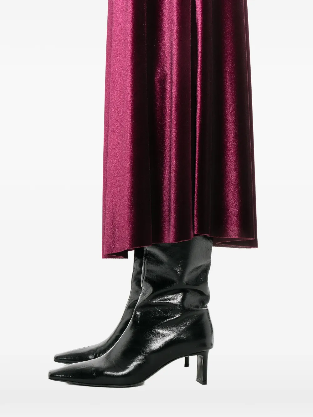 Blanca Vita Midi-rok met fluwelen textuur Paars