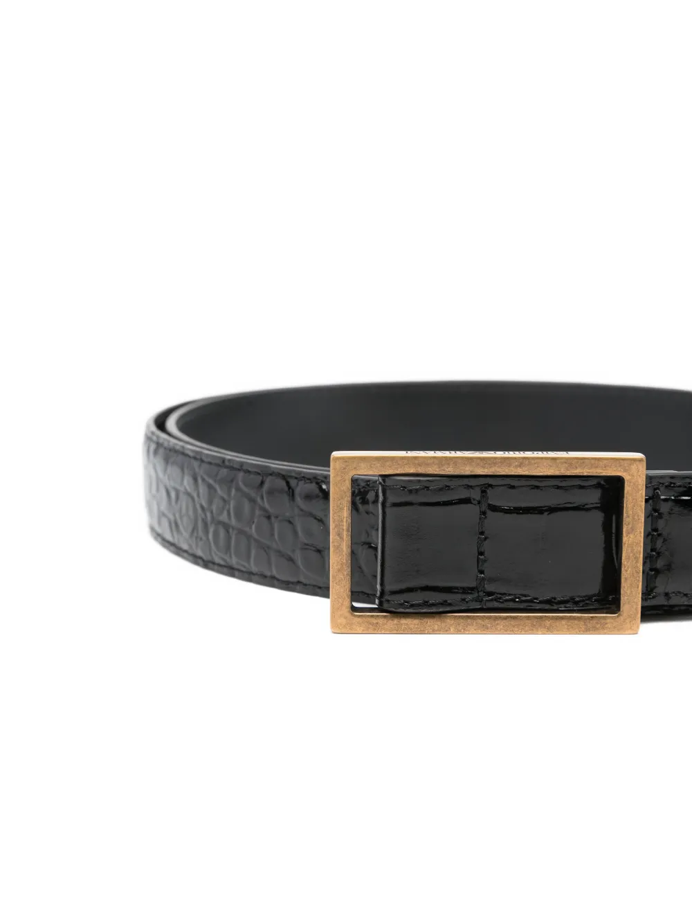 Emporio Armani Leren riem met krokodillen-reliëf Zwart