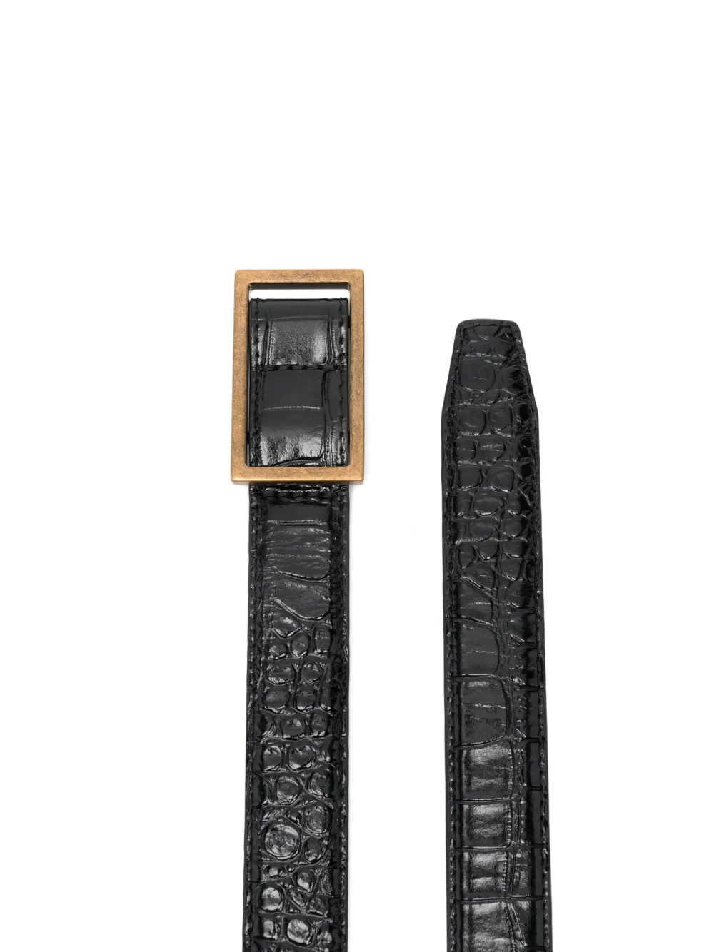 Emporio Armani crocodile-effect leather belt - Zwart